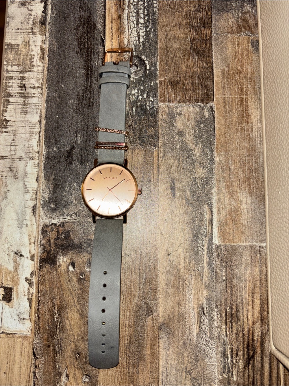 Arizona Jean Company Rose Gold Dial Grey Strap Women’s Watch